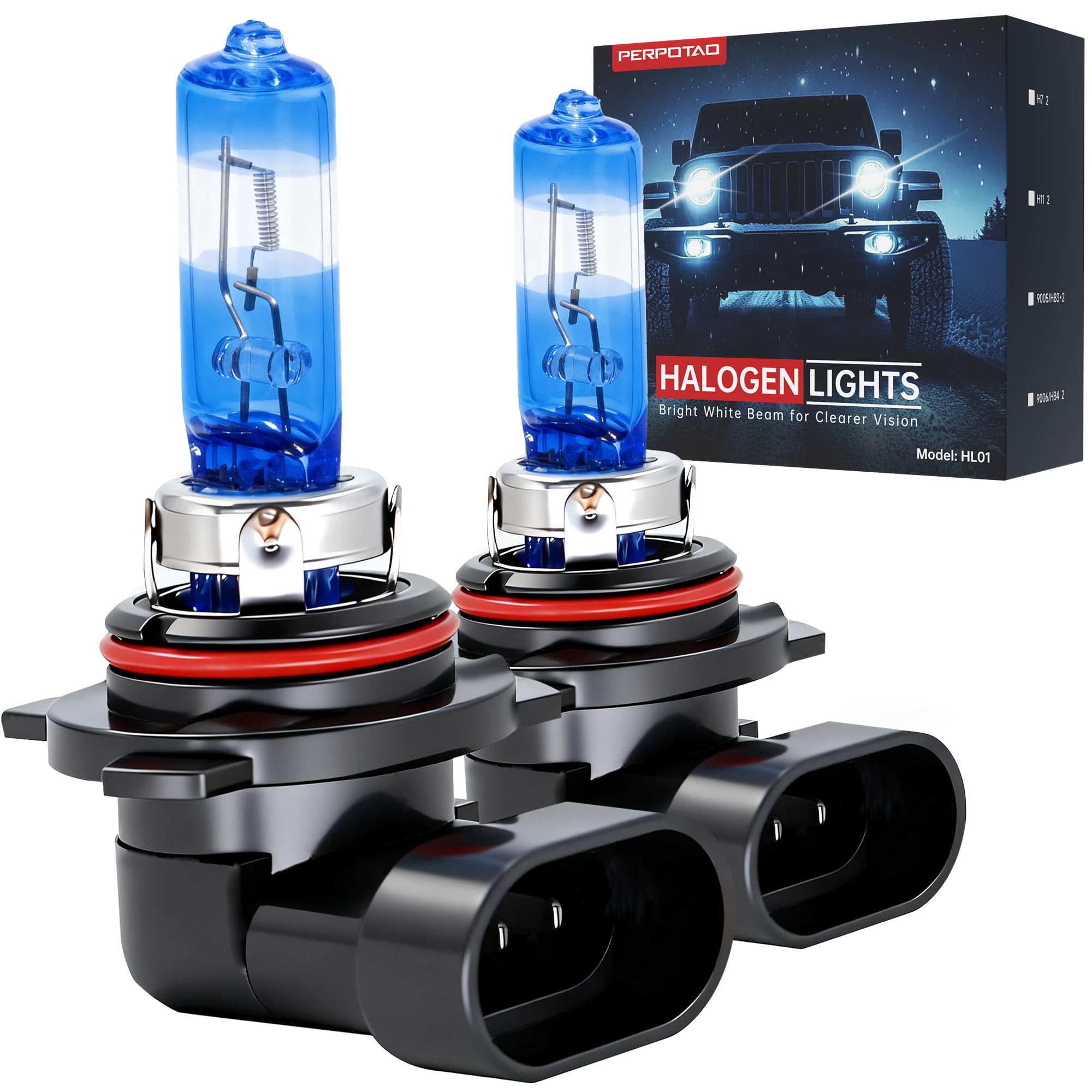 9012/HIR2 Halogen Headlight Bulbs, 3800K Warm White, High/Low Beam, 2 Pack