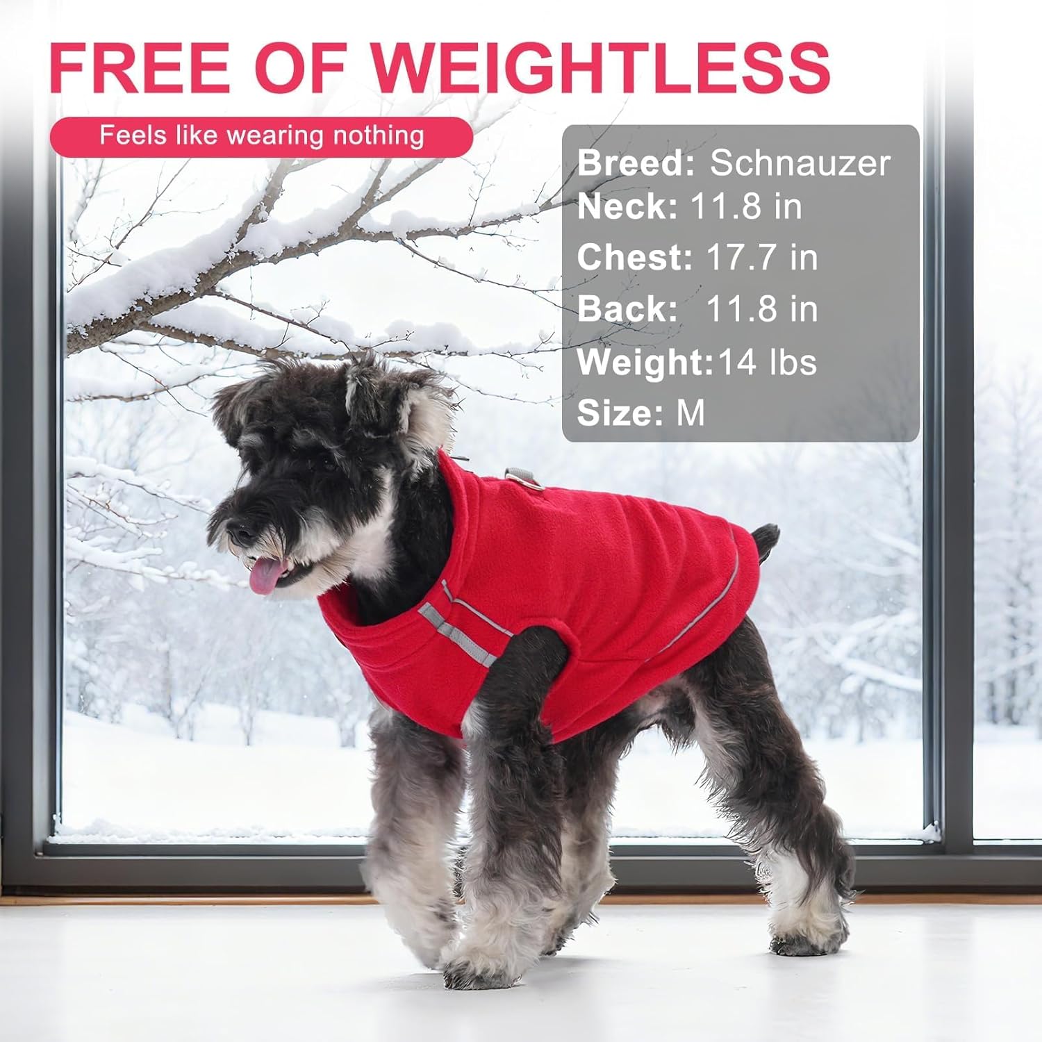 BEAUTYZOO Dog Fleece Vest Sweater Winter Jacket Zip Up Warm Pullover Step-in Dog Clothes with D-Ring Leash Cold Weater Reflective Coat Hoodie for for XS S M Dogs Puppy Cat Boy or Girl, Red Small - Image 6