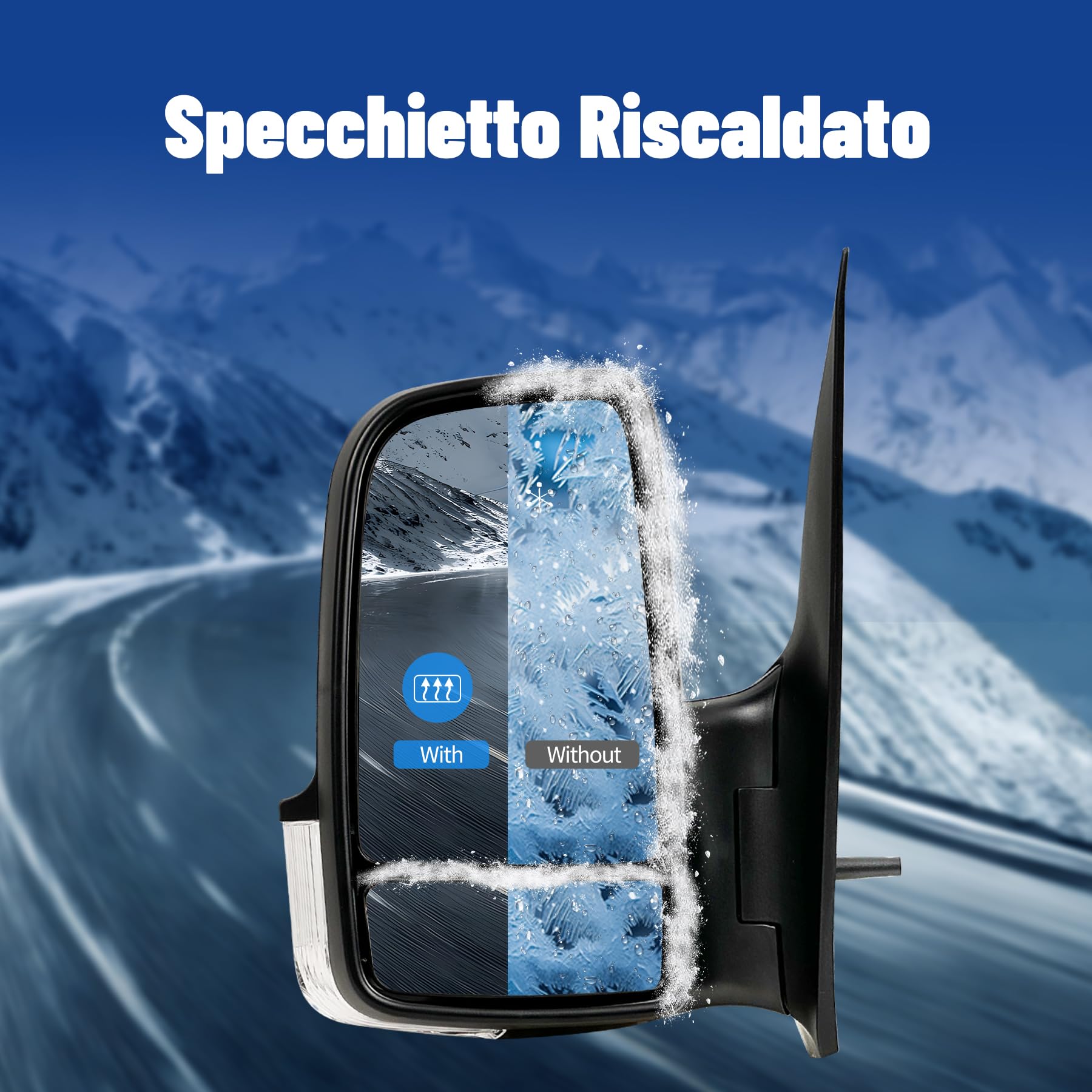 Specchietto Retrovisore Esterno Elettrico per Mercedes Sprinter 906 anno 2006-2020, Sinistro SX Lato Conducente,E-Mark E9