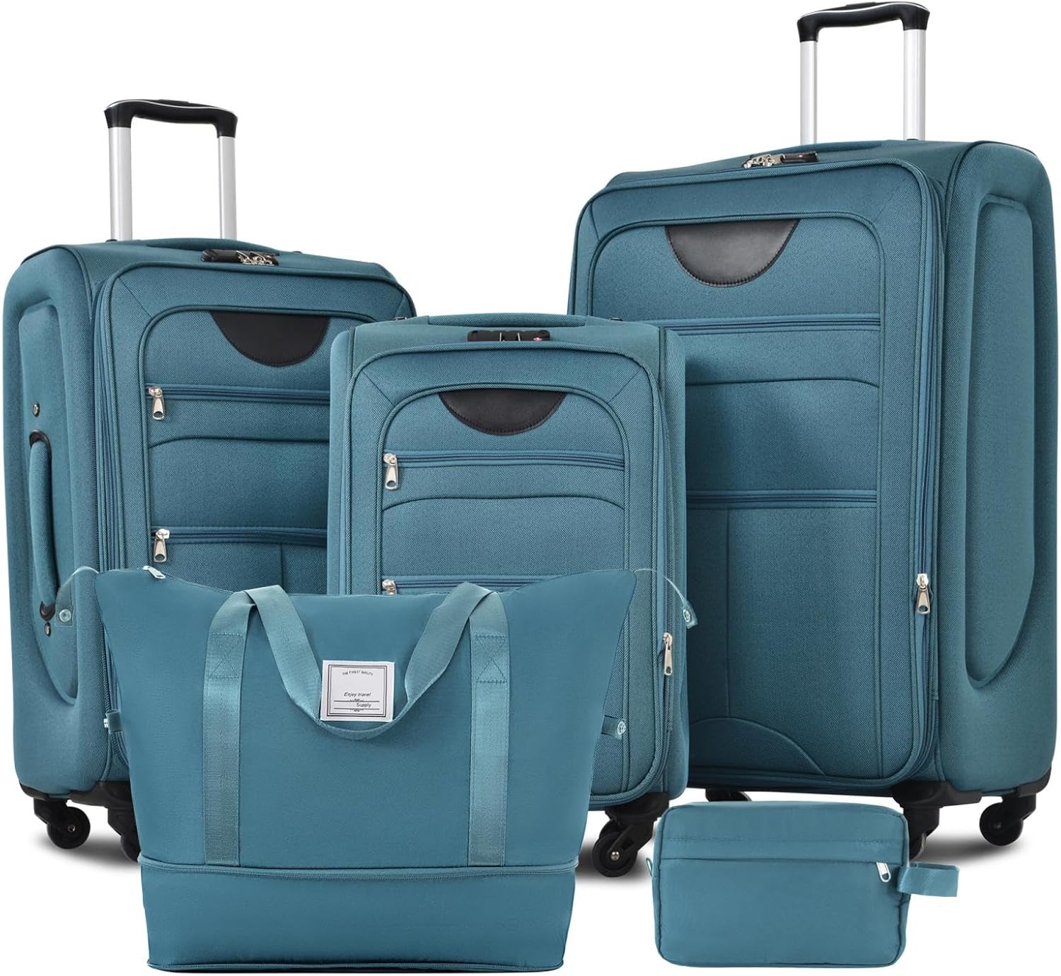 YYPKOMXD Softside Luggage Expandable 3 Piece Set Suitcase