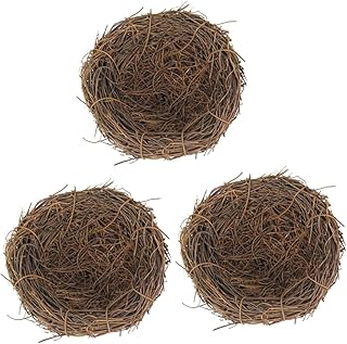 Yardwe 18 pcs Woven Rattan Bird Nest Terrarium Decorations DIY Crafts Humming Birds Decor Bird nest Ornament Decorative Bird nest Natural Birds nest Spring Bird nests Rattan nest Prop