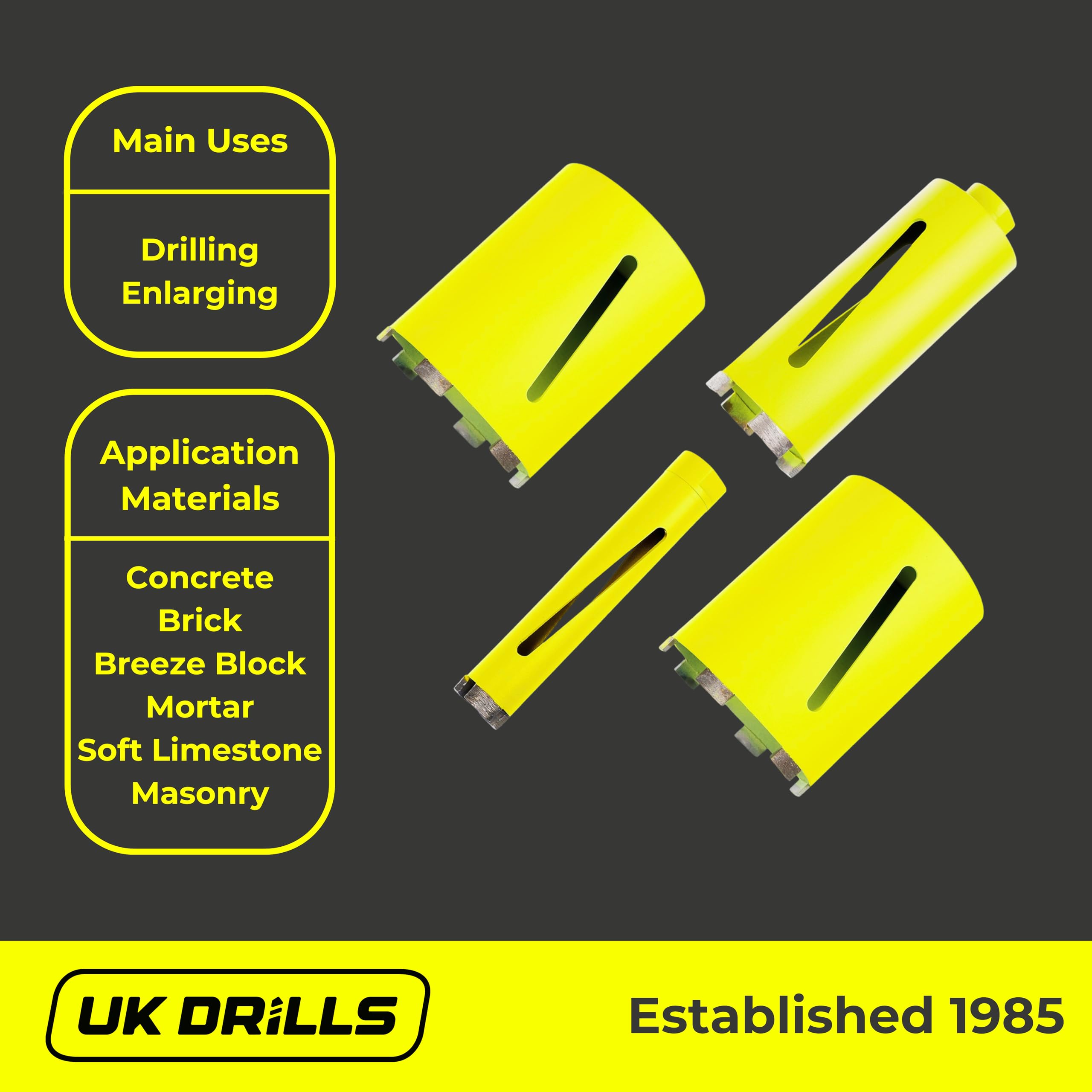 UK Drills Corona perforadora diamantada