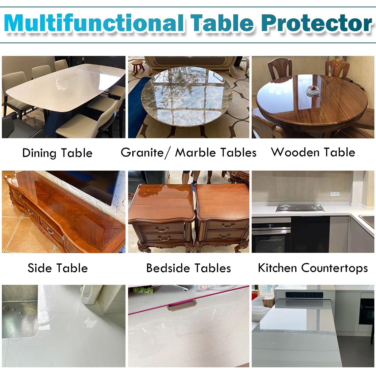 Película protectora transparente autoadhesiva para tableros de vidrio, granito y madera, papel de contacto de cocina a prueba de aceite, 40 x 84 pulgadas