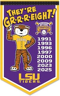 Louisiana State LSU Tigers 2025 College Baseball 8 Time National Champions Banner