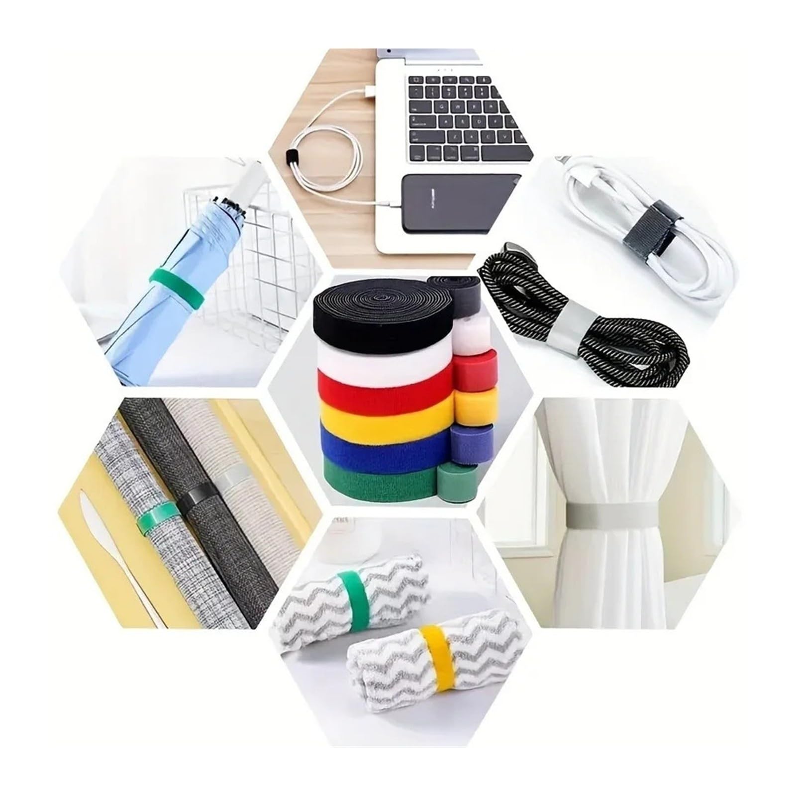 Self Adhesive Reusable Hook And Loop Cable Ties