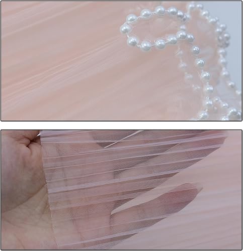 Miniatura 5 de Papel de regalo de ramo de 11 pulgadas x 4.5 yardas, tela de embalaje de flores arrugadas con borde de perla para fiestas, regalo de boda, día de la