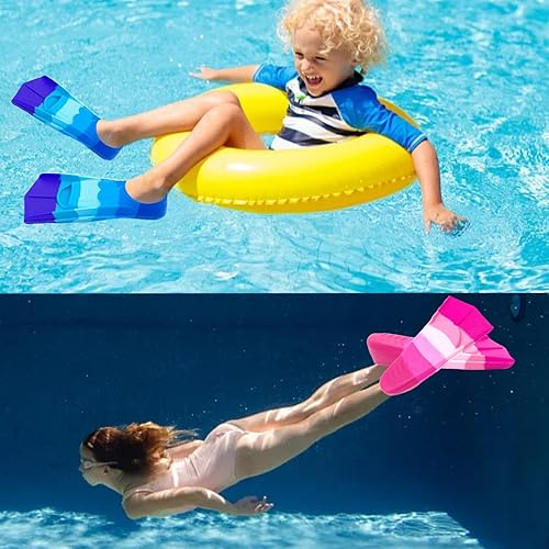 Miniatura 6 de Aletas de natación para niños, cómodas aletas de silicona para nadar y bucear, tamaño adecuado para principiantes, niños, niñas, niños y adultos