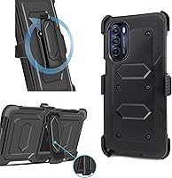 Vista 8 de Funda diseñada para Motorola Moto G Stylus 5G 2022 con protector de pantalla integrado, clip giratorio para cinturón, función atril, funda