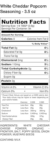 Miniatura 5 de Condimento para palomitas de maíz, paquete variado de 2 unidades, condimento para palomitas de maíz cheddar blanco, condimento para palomitas de