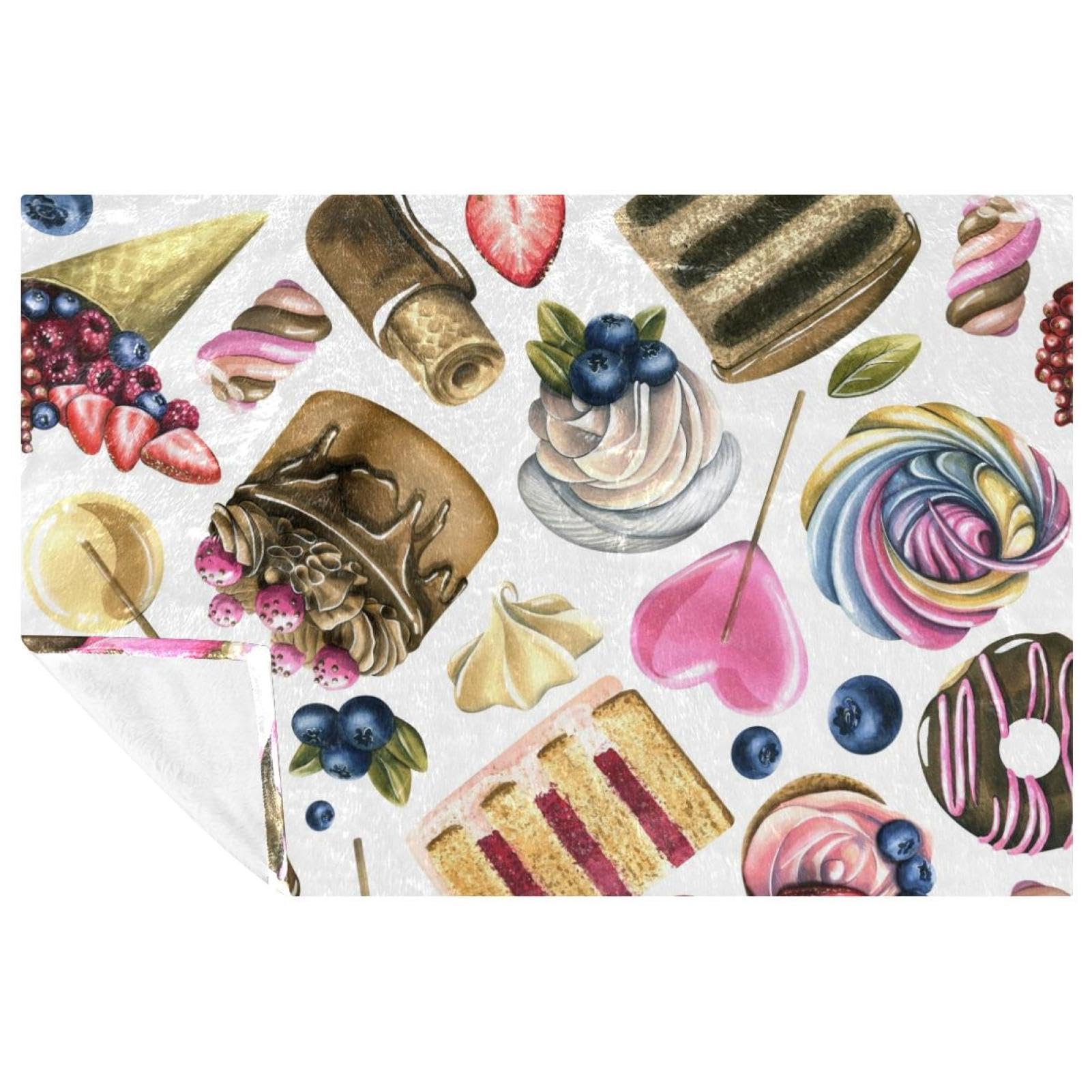 Couverture douce pour frileux Sweet Cakes plaid chaud anti-courants d'air