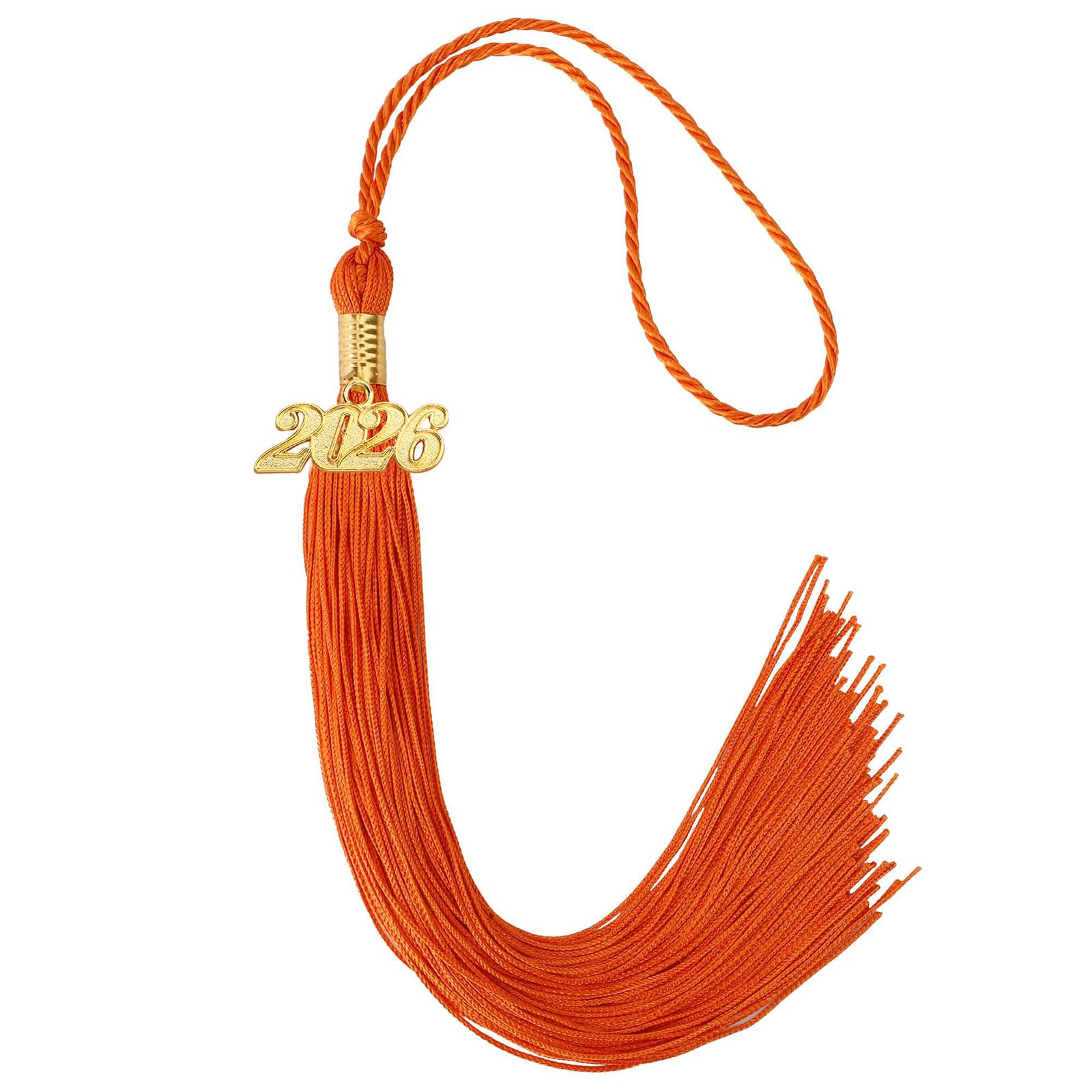 CRFFZ Class of 2026 Graduation Tassels Ornament with Year Charm for Academic Gowns Caps Bachelor Robe Ceremonies Artificial Silk