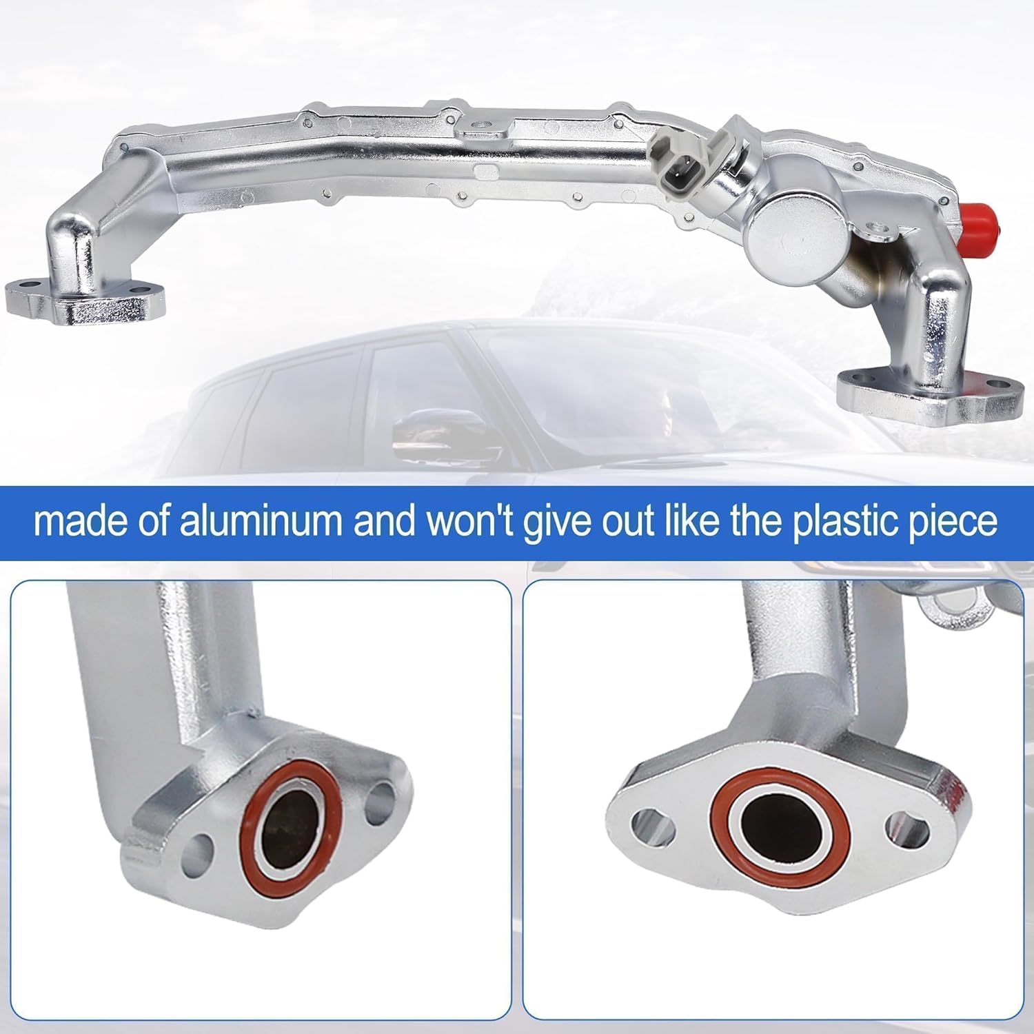 LR109402 Aluminum Heater Manifold Coolant Tube With Sensors for Land Rover LR4 2010-2013 for Range Rover Jaguar 2010-2020 V8 5.0L Replace LR109402, LR077042, LR018273