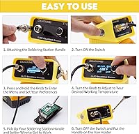 Vista 5 de Estación de soldador inalámbrico para batería Dewalt 20V Max, temperatura ajustable, suspensión automática y protección de bajo voltaje, conversión