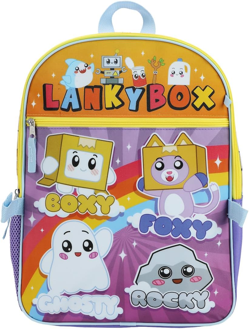 BIOWORLD Unisex Lankybox 5-Piece Backpack Set (Little Kid/Big Kid), Blue, One size