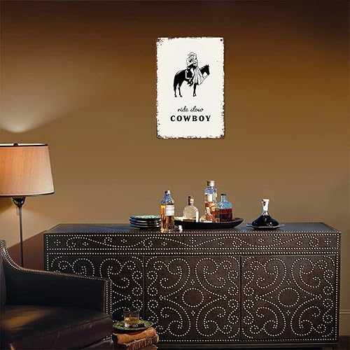 Miniatura 6 de Funny Metal Signs Poster 8x12inch Retro Cowboy Quote: Western Pin-Up Aluminum Tin Sign Wall Art Decoration Painting For Home Bar Office Decor