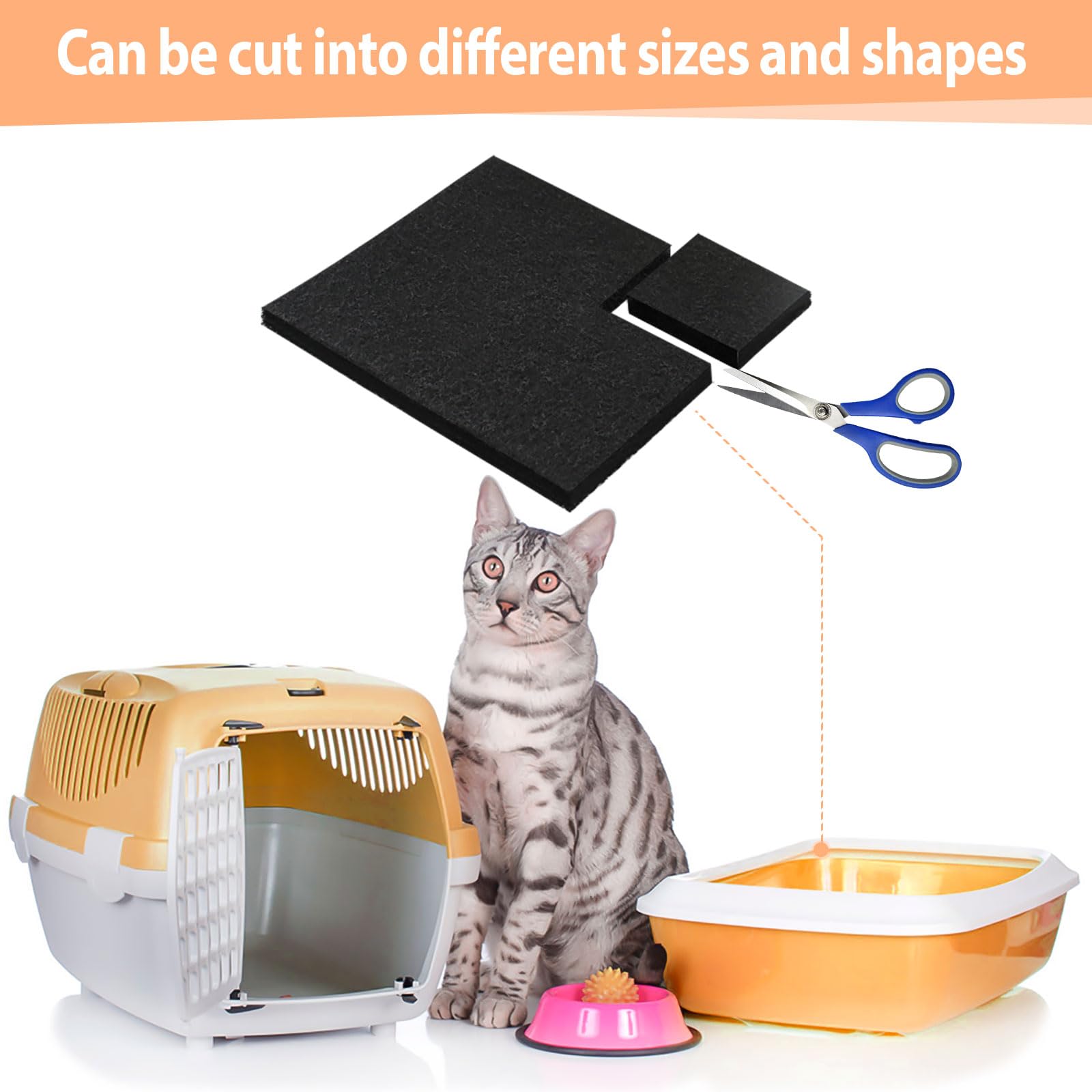 Dadabig 20 filtri di ricambio per lettiera per gatti, filtri al carbone per lettiera con cappuccio per gatti lettiera per WC lettiera filtri di ricambio per filtri odori 10,5 x 11,5 x 0,5 cm