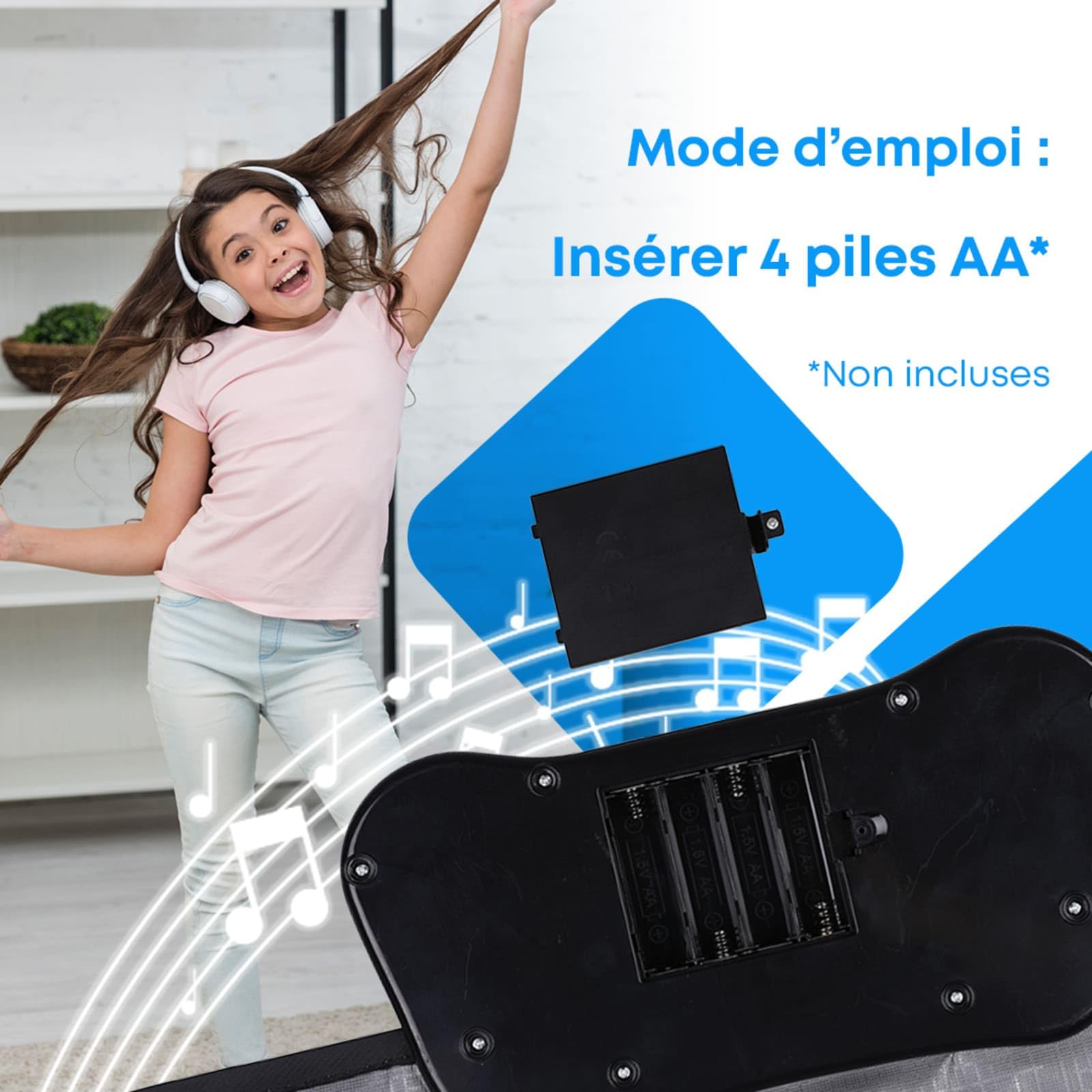 NK Tapis de Danse pour Enfants +5 Annos et Adultes avec Bluetooth 5.0 - Jouet Musical avec 7 Modes de Jeu, Cadeau d'anniversaire Noël, Base Antidérapante et Haut-Parleur à Volume Ajustable (100x89cm)
