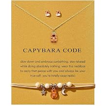 3PCS Kawaii Capybara Jewelry Set, Cute Capybara Necklace Earrings Bracelet, Anime Animal Charm for Women