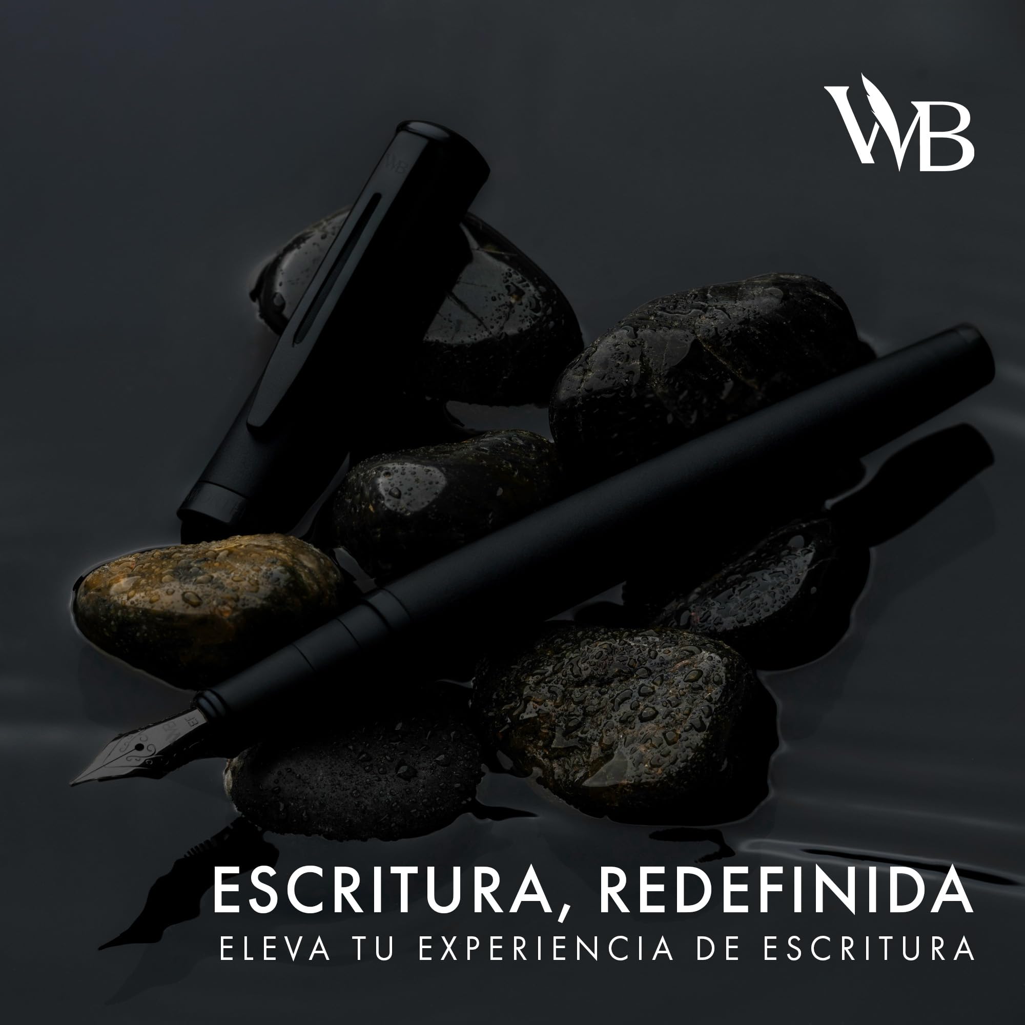 Wordsworth & Black Juego de pluma estilográfica, plumín extrafino chapado en oro de 18K,incluye 24 cartuchos de tinta,convertidor de recarga y bolsa de regalo,acabado dorado,caligrafía [Todo negro]