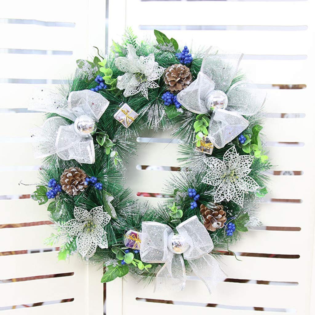 Guirlande de Noël extérieure pour porte et ornements muraux de fête