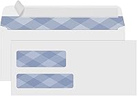 Vista 9 de Sobres de seguridad de doble ventana 750#9, sobres blancos autosellados PANDRI NO.9 diseñados para facturas y libros rápidos, declaraciones