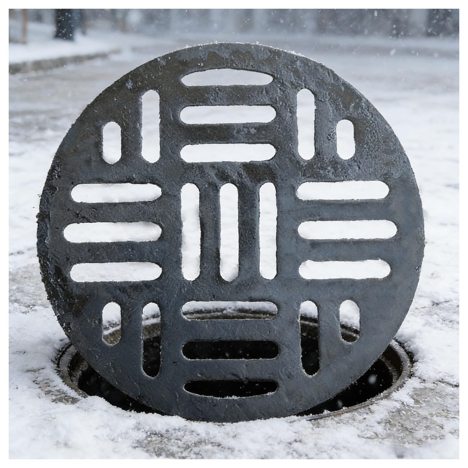 GJMSSMY HeavyDuty Cast Iron Round Manhole Covers & Drain GratesOpenwork Design 7.9" to 13.8" Replacement Grates for Concrete Yards Driveways and Gas Applications