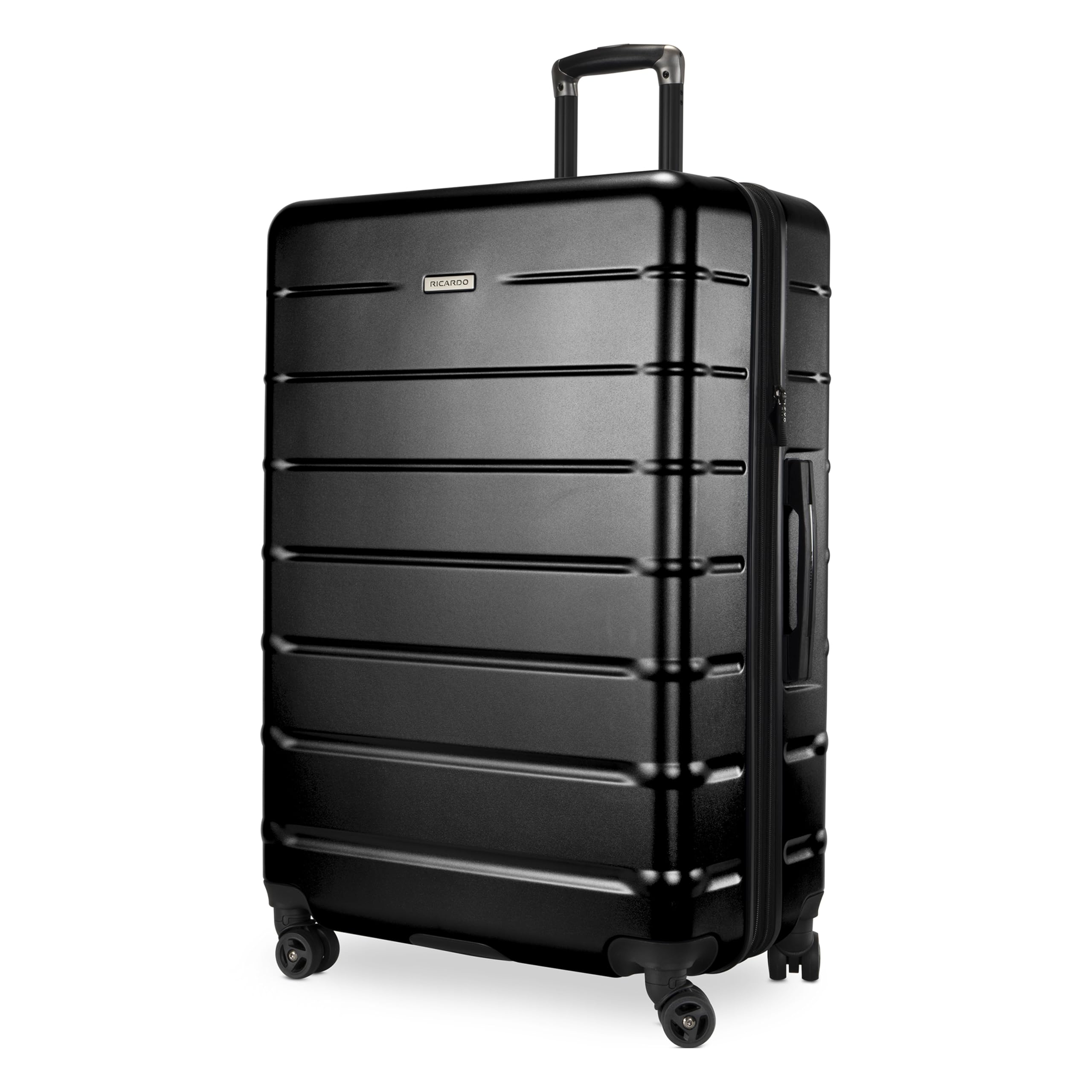 Ricardo Beverly Hills Cambria Hardside Luggage | Stylish Suitcase with Wheels for Effortless Travel, Expandable and Secure TSA-Locked Packing, 29-inch Large Checked, Black Pearl