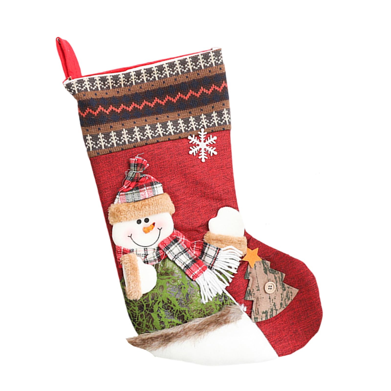 Buxuaaaa Christmas Stocking for Fireplaces Decoration Stylish Hanging Gifts Bag Santa/Snowman/Deer Ornament Party Supplies Christmas Stocking Gift Bag