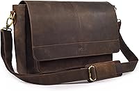 mds Genuine Leather Messenger Bag for Men & Women - Handcrafted Water Buffalo Leather Laptop Bag with 15.5" Sleeve
