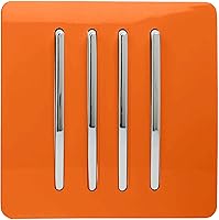 Vista 1 de Trendi - Interruptor de luz táctil de 4 cuadras, 2 vías, artístico, moderno, brillante, 10 amperios, color naranja