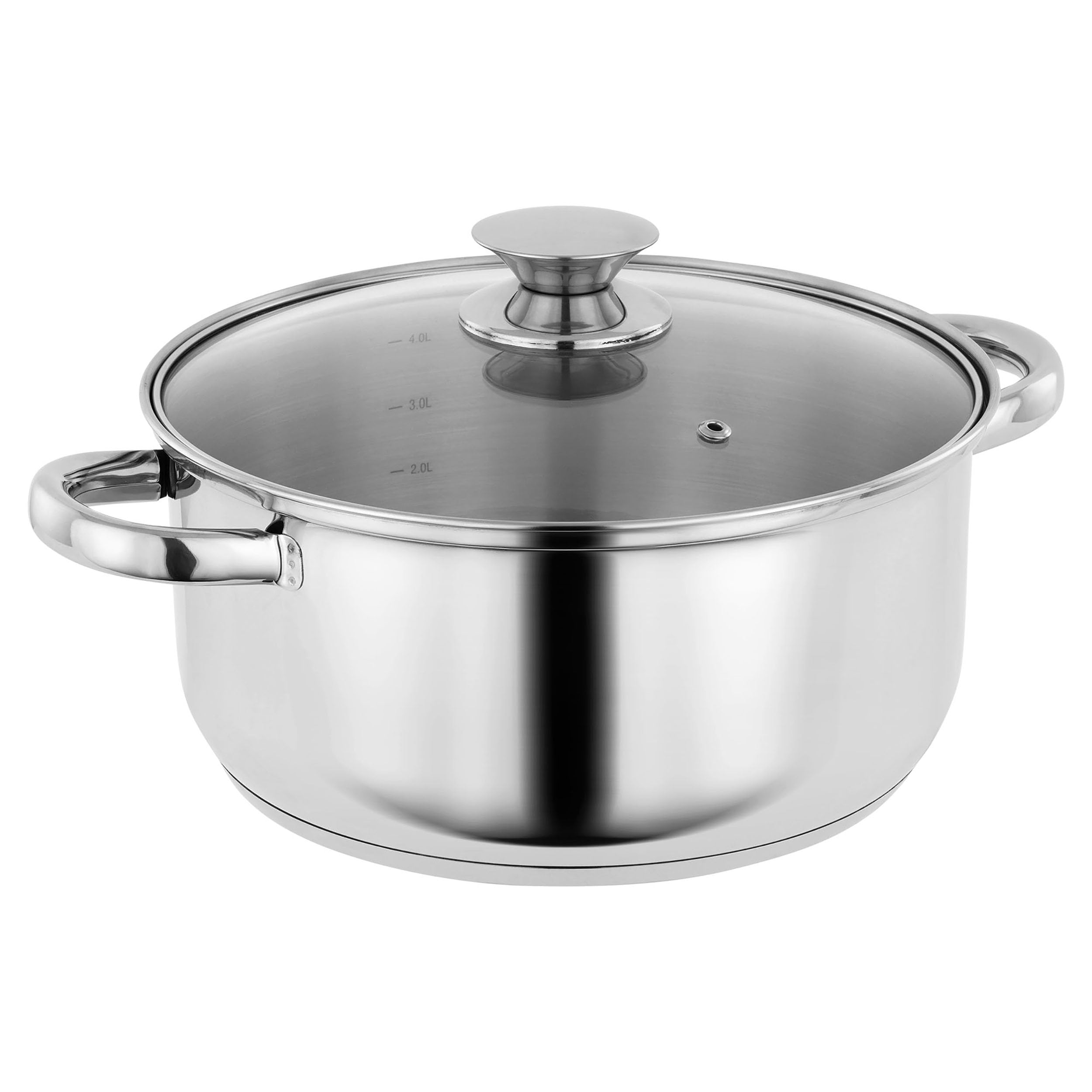 KOPF Topfset Janina 19-teilig aus Edelstahl, Induktion-Kochtopf-Set, 7X Töpfe, 1x Spargelotpf, 1x Stielkasserolle, 2X Sieb und 8X Glasdeckel