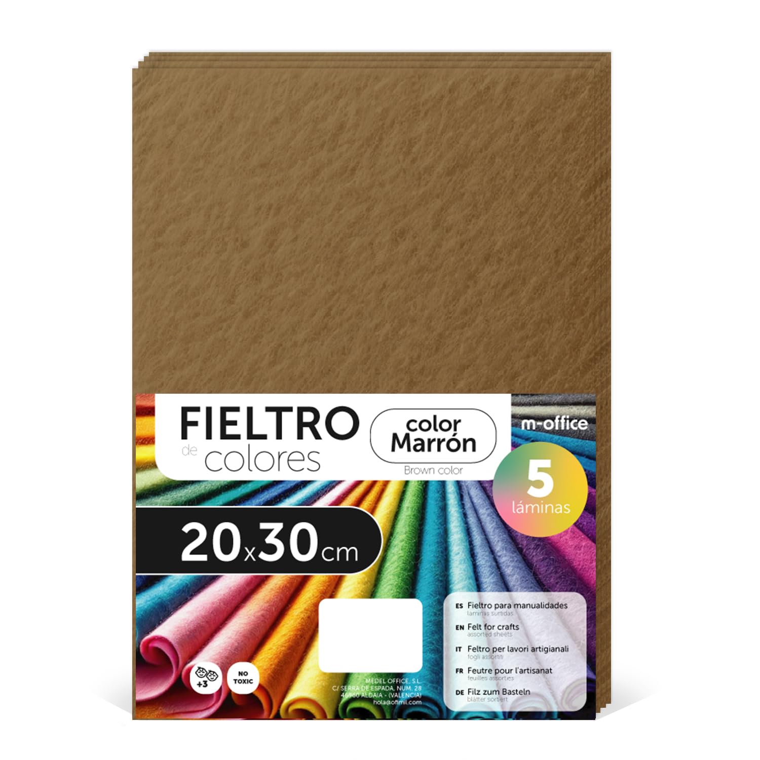 Fieltro para Manualidades, Fieltro de Colores, Suave y Flexible, Material para Costura, Telas Patchwork, Ideal para proyectos DIY, artesanía o decoración, 20x30cm - m-office (rojo, 10 uds) — view 53