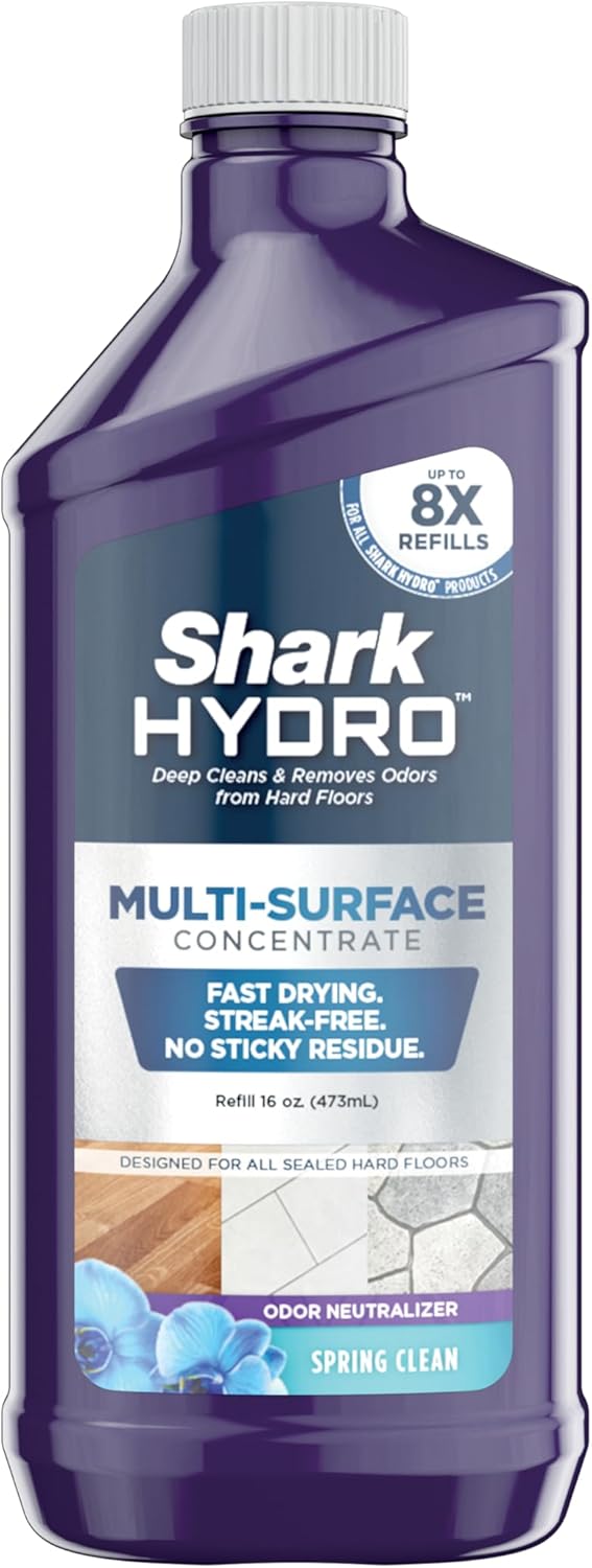 Shark Hydro Multi-Surface Concentrate with Odor Neutralizing Technology, Formulated for Use in All Shark Hydro Wet & Dry Cleaners, Use on Sealed Hardwood, Tile, Laminate, & Stone, 16oz, WWCM16