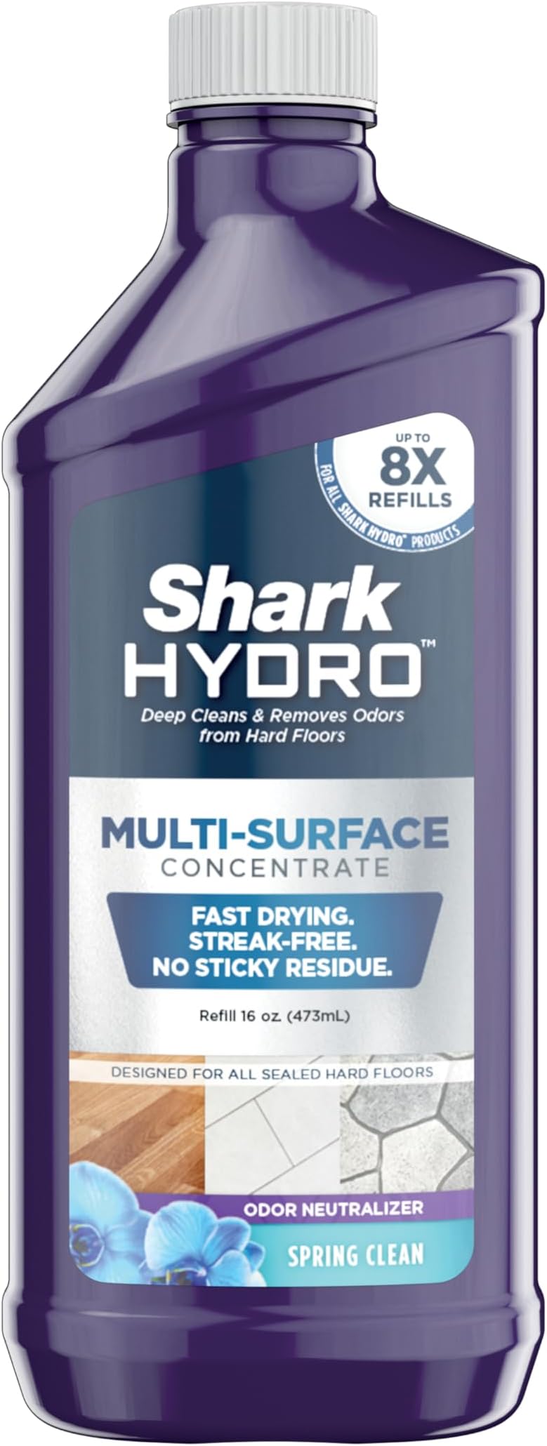 Shark Hydro Multi-Surface Concentrate with Odor Neutralizing Technology, Formulated for Use in All Shark Hydro Wet & Dry Cleaners, Use on Sealed Hardwood, Tile, Laminate, & Stone, 16oz, WWCM16