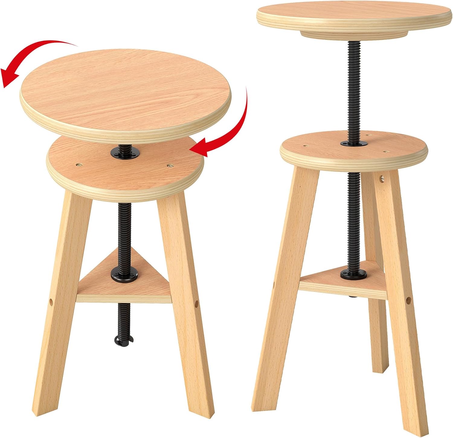 Zeichenhocker aus Holz 48 66 cm K nstlerhocker mit verstellbarer H he K chenstuhl Holz-Barhocker geeignet f r Outdoor-Zeichnung Zuhause K che Bars K nstlerstudio Barstuhl im Freien