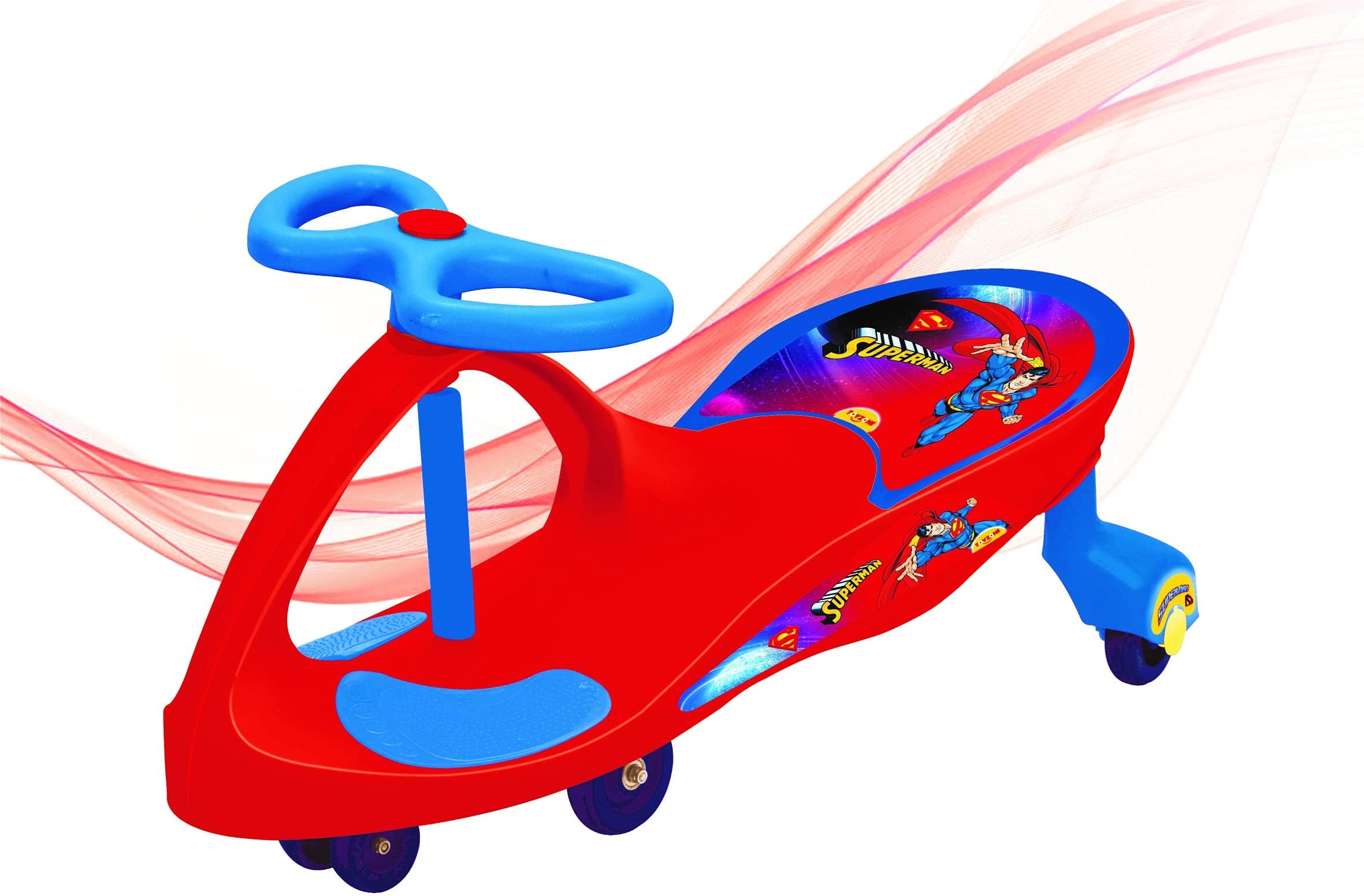 Toyzone Superman Premium Swing car for Kids | Magic Swing Car for Kids | Ride on Car | 80 Kgs Weight Capacity | Scratch Free PU Wheels |