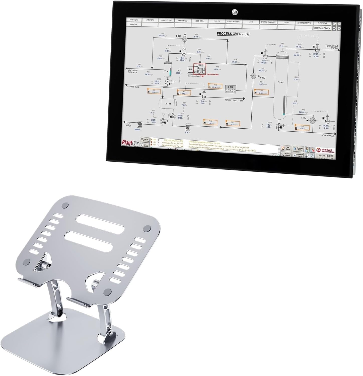 BoxWave Stand and Mount Compatible with Allen Bradley VersaView 6300M (15.6 in) [16:9 Aspect Ratio] - Executive VersaView Laptop Stand, Ergonomic Adjustable Viewing Angle Metallic Riser
