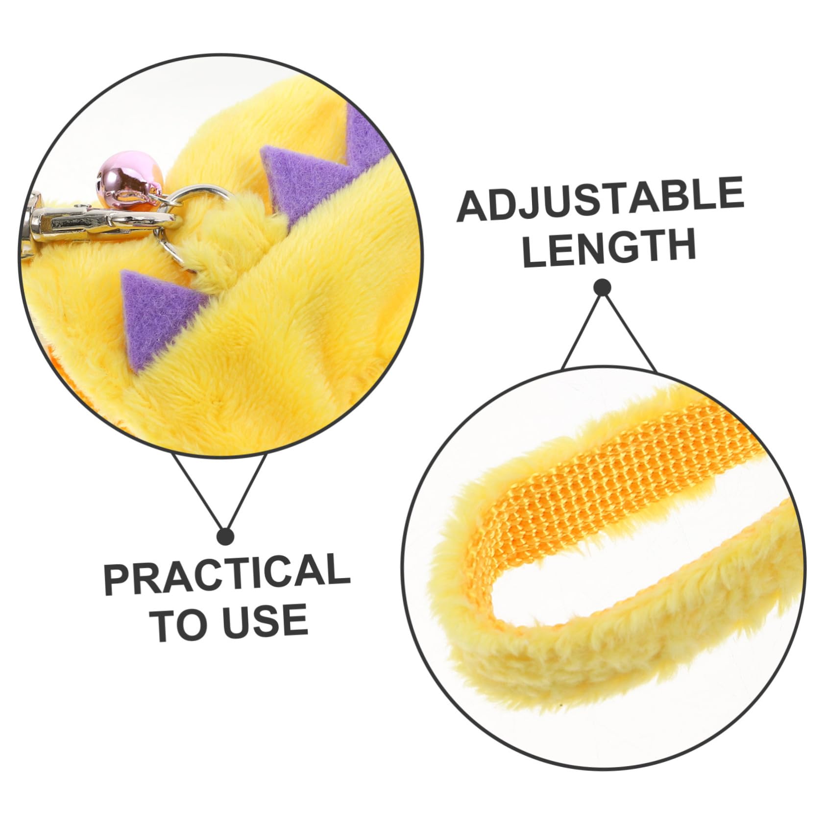ERINGOGO Laisse pour Petit Animal de Compagnie Harnais en Peluche Courte, Matériau Non Tissé Robuste, pour Promenade en Extérieur et Dressage, Design Dinosaure Adorable
