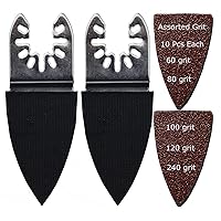 Vista 6 de XXGO 102 Pcs Oscillating Sanding Pads Finger Triangle Sandpaper for Multi Tool Compatible with Bosch Dremel Rigid Milwaukee Makita Multitool Sanding