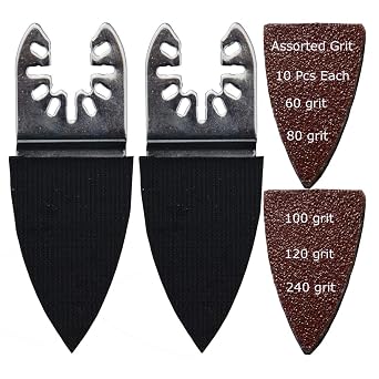 XXGO 52 Pcs Finger Oscillating Multi Tool Sanding Pads Accessories Kits | Hook on Both Sides , Best for Wood Sanding in Tight Area