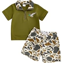 Toddler Boy Summer Clothes Striped Short Sleeve Button Shirt Tops Solid Shorts Set 2Pcs Casual Outfit with Pockets