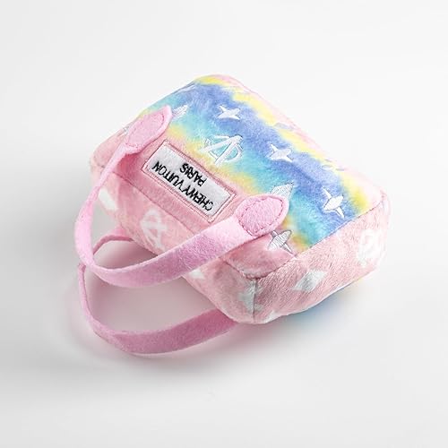 Miniatura 6 de Haute Diggity Dog Pink Ombre Chewy Vuiton - Bolso de mano masticable para perros con chirriador interactivo, estimulante para el enriquecimiento de