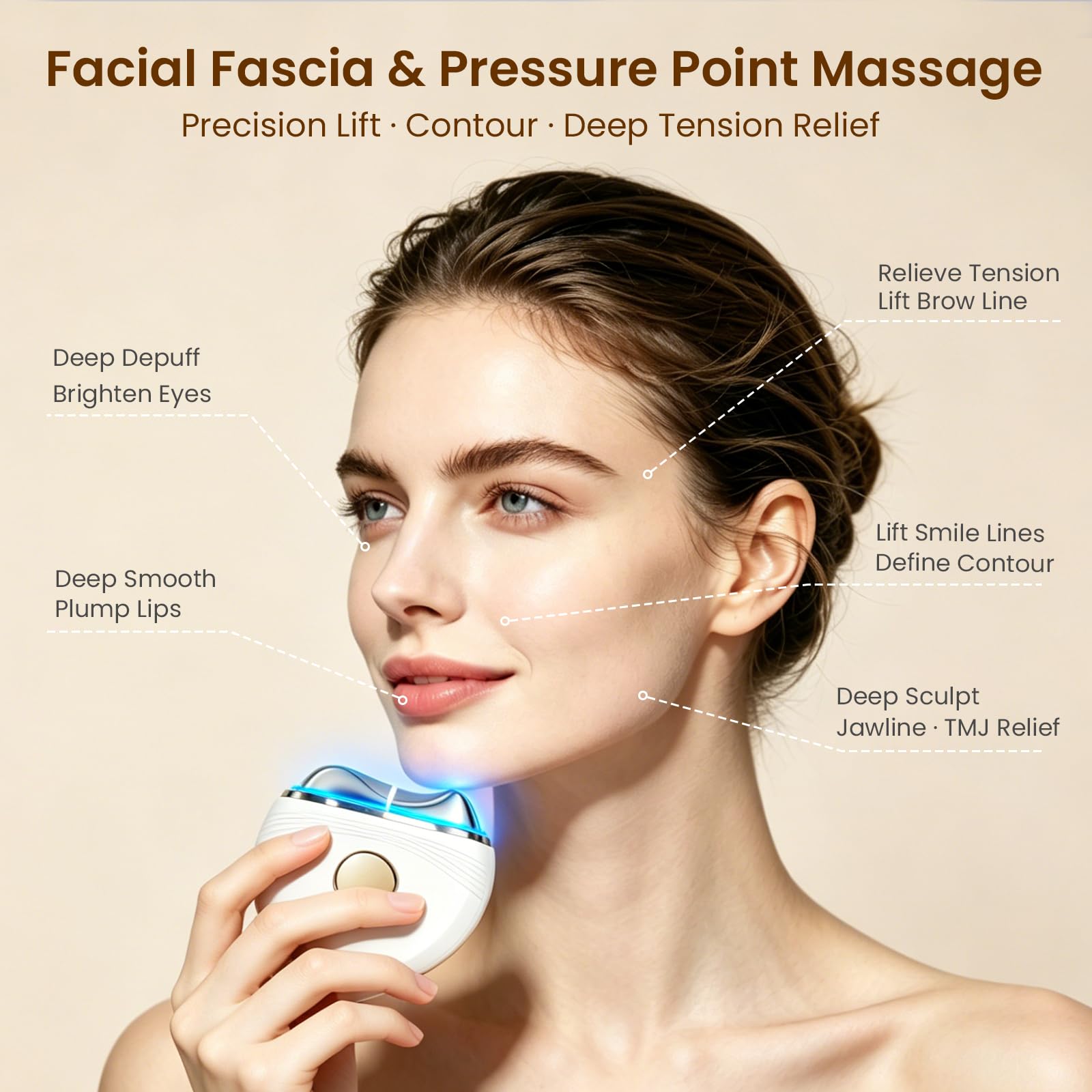 Red Light Electric Gua Sha Facial Neck Sculpting Tools with Heat, Cold, Microcurrent, Lymphatic Drainage Massager Device for Lifting Firming Contouring | Pressure Point Fascia Release | Cool Depuffing