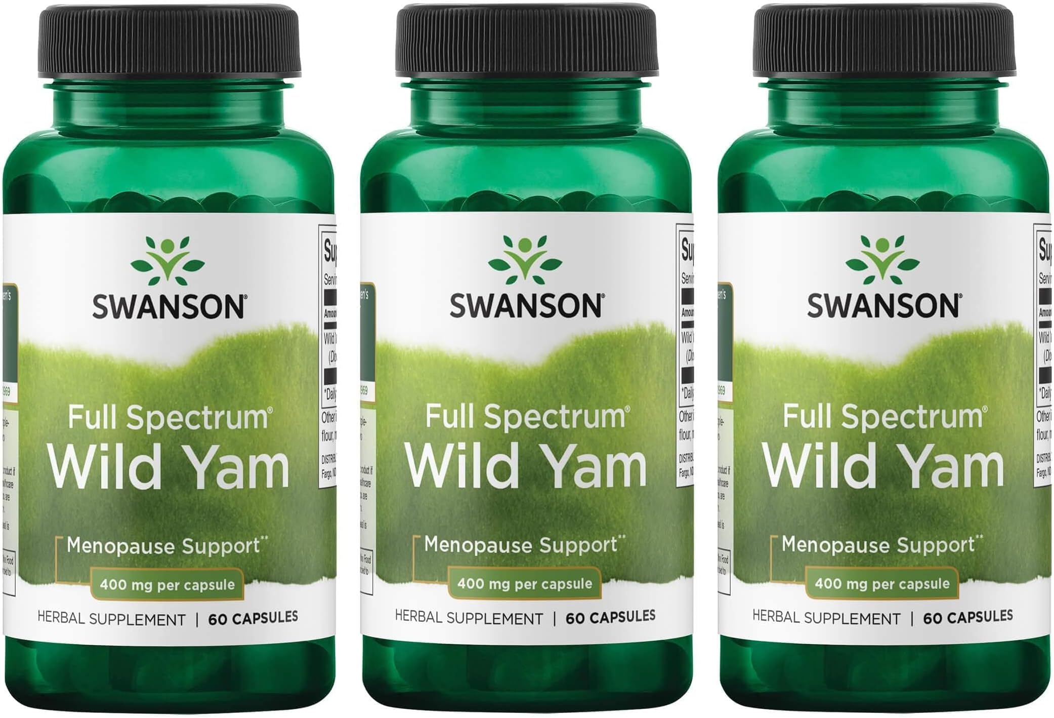Swanson Full Spectrum Wild Yam 400 Milligrams 60 Capsules (3 Pack)