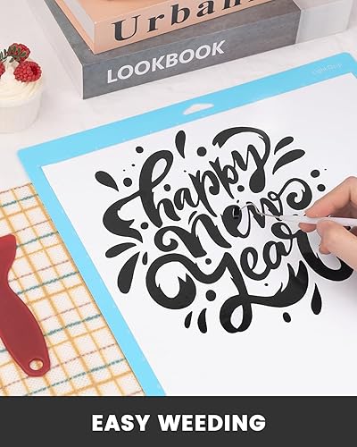 Miniatura 5 de Lzerking Vinilo permanente  Rollo de vinilo adhesivo mate negro de 12 x 100 pies para Cricut, Silhouette, Cameo, troqueladoras de manualidades,