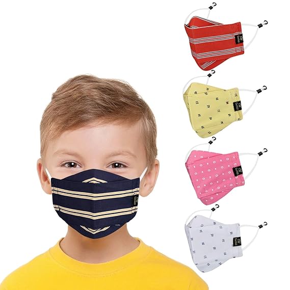 CENWELL Kids 3D Mask Reusable, Washable, Breathable & Comfortable Stylish Face Mask with Adjustable Earloops for Boys Girls Children Gift, Cute Designer Mask