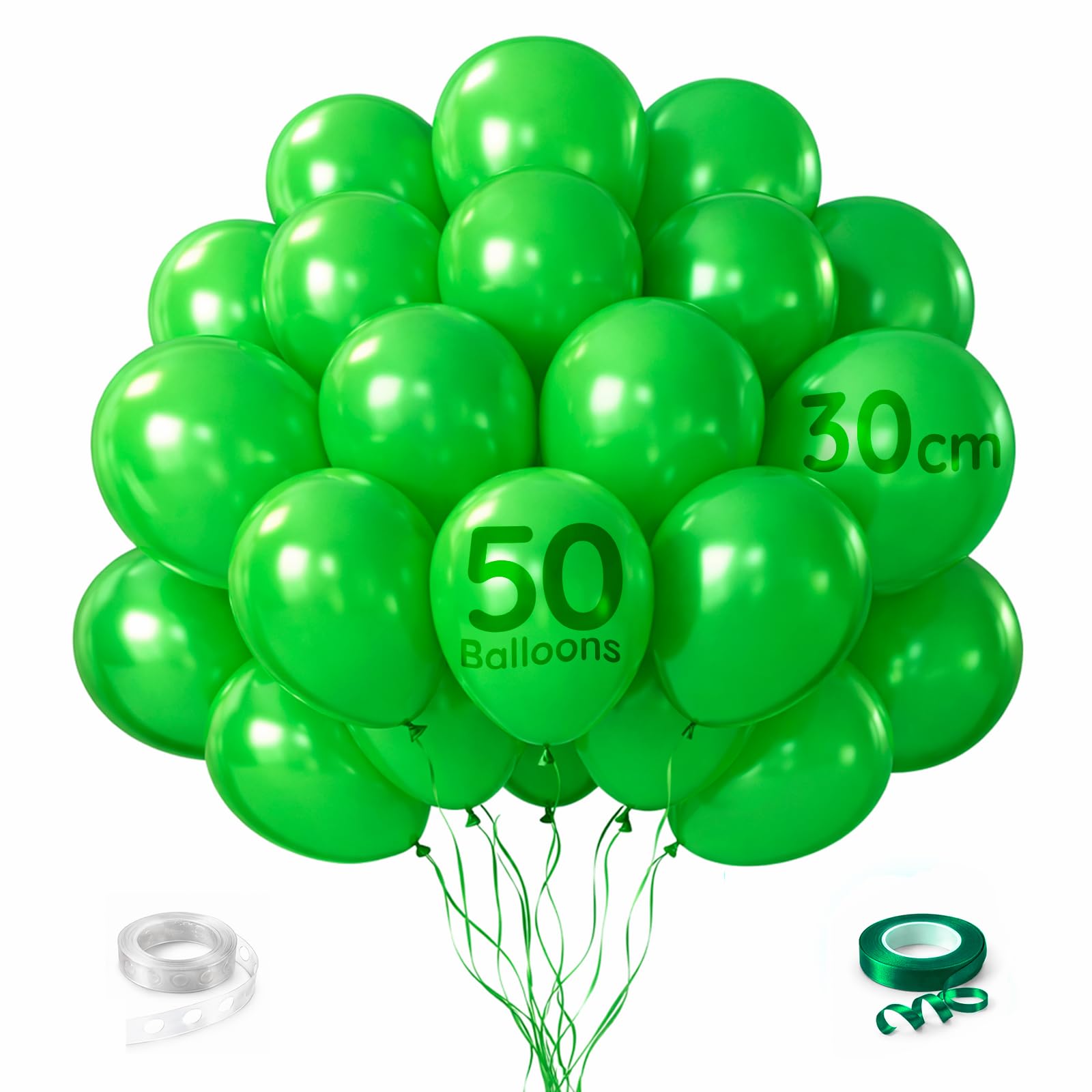 Zeno Sage Green Balloons 50Pcs 12 Inch / 30Cm Helium Grade Latex Balloons With Ribbon & Balloon Chain – Party Balloons For Wedding & Boho Decor