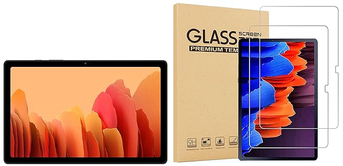 Samsung Galaxy Tab A7 26.31 cm (10.4 inch), Slim Metal Body, Quad Speakers with Dolby Atmos, RAM 3 GB, ROM 32 GB Expandable, Wi-Fi+4G, Gold + 2 Pack Tempered