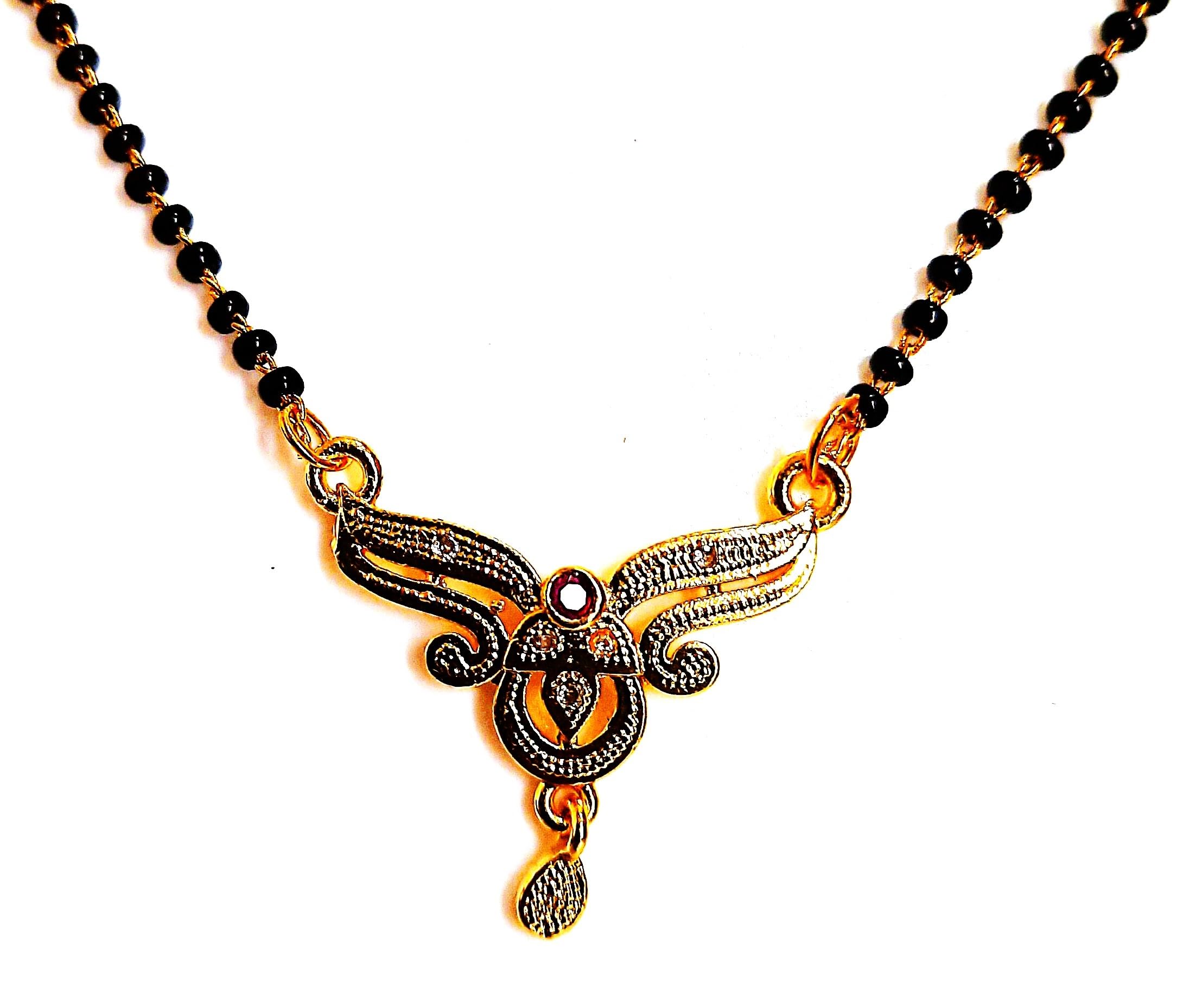 Stylish Mangalsutra for Women, Black Beaded Chain with Oxidized Pendant-picture-31