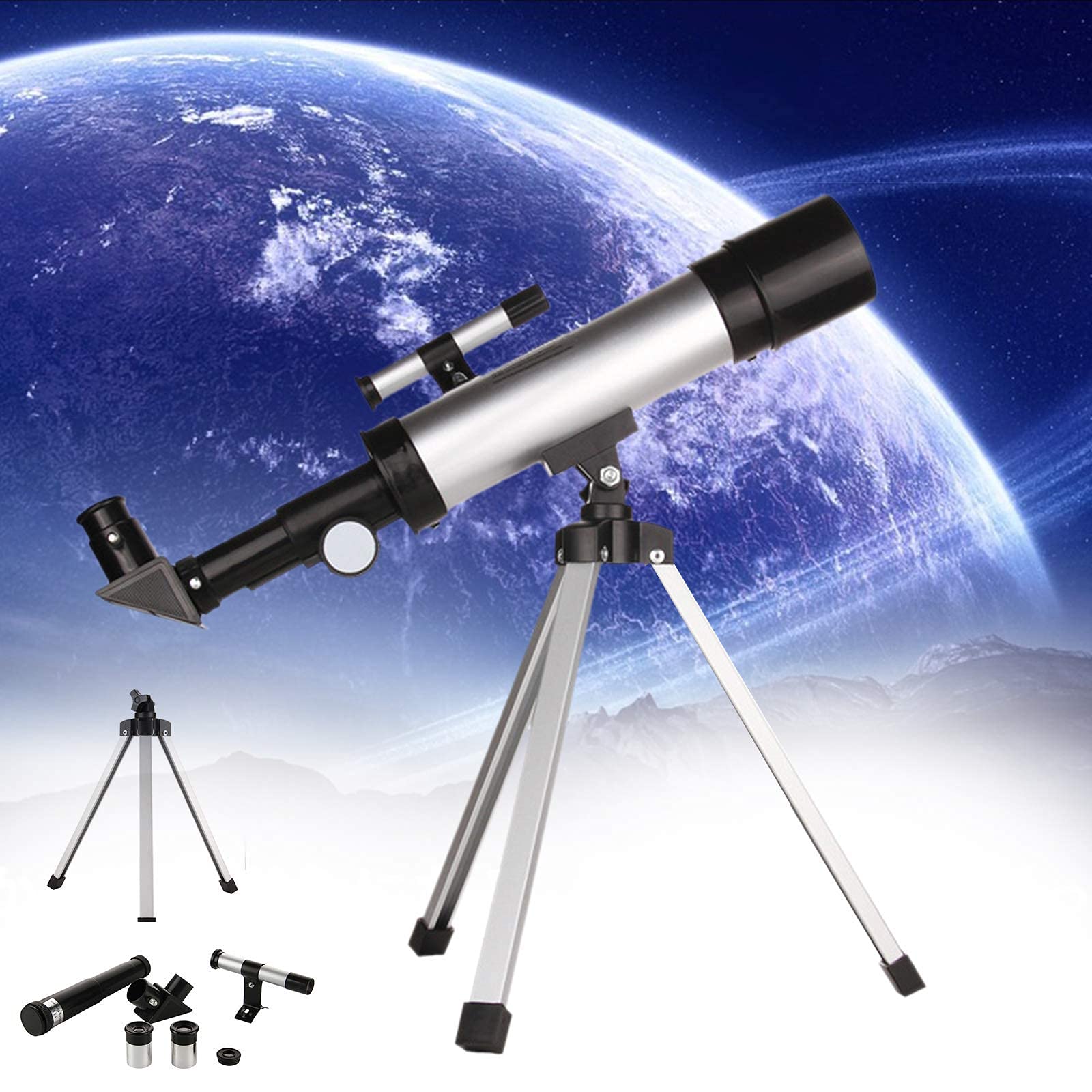 Kosmiczny teleskop astronomiczny, monokularowy teleskop z obiektywem krajobrazowym 90X HD, z 2 opcjami Okular dla początkujących Dzieci Obserwowanie gwiazd na niebie Obserwowanie ptaków